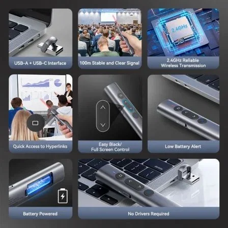Vention Presentador Inalámbrico KQIH0 con Láser Rojo, Gris, USB-A y USB-C Vention Presentador Inalámbrico KQIH0 con Láser Rojo, Gris, USB-A y USB-C